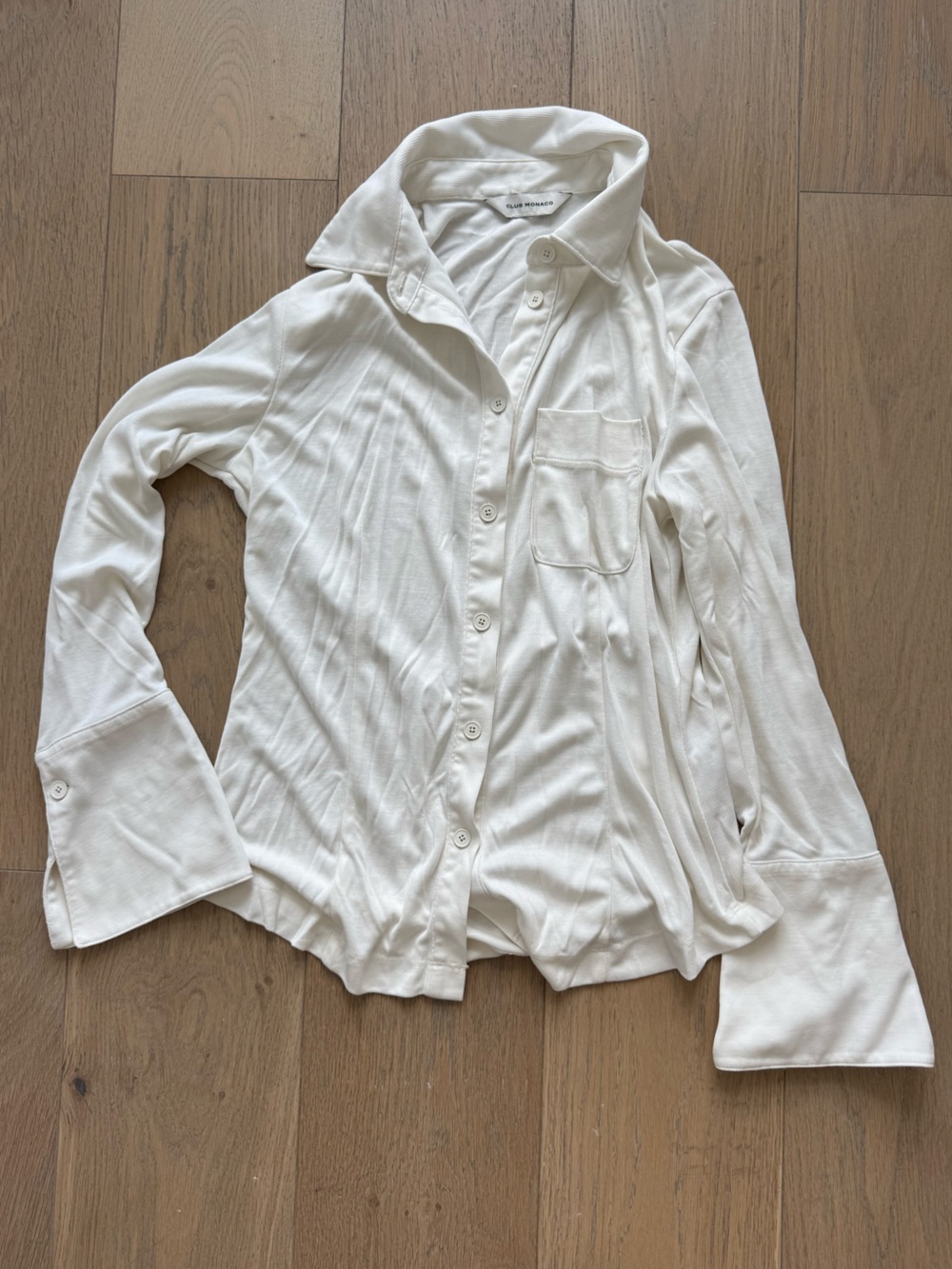 Club Monaco Cream Button Shirt